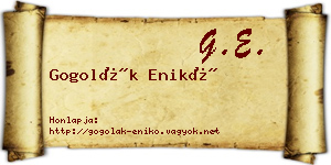 Gogolák Enikő névjegykártya